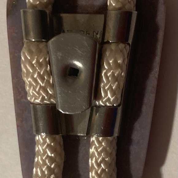 Vintage Metal Bolo Tie, Nice Purple Stone Design, 1 1/2" x 1 1/4", Nice Western - Picture 3 of 4